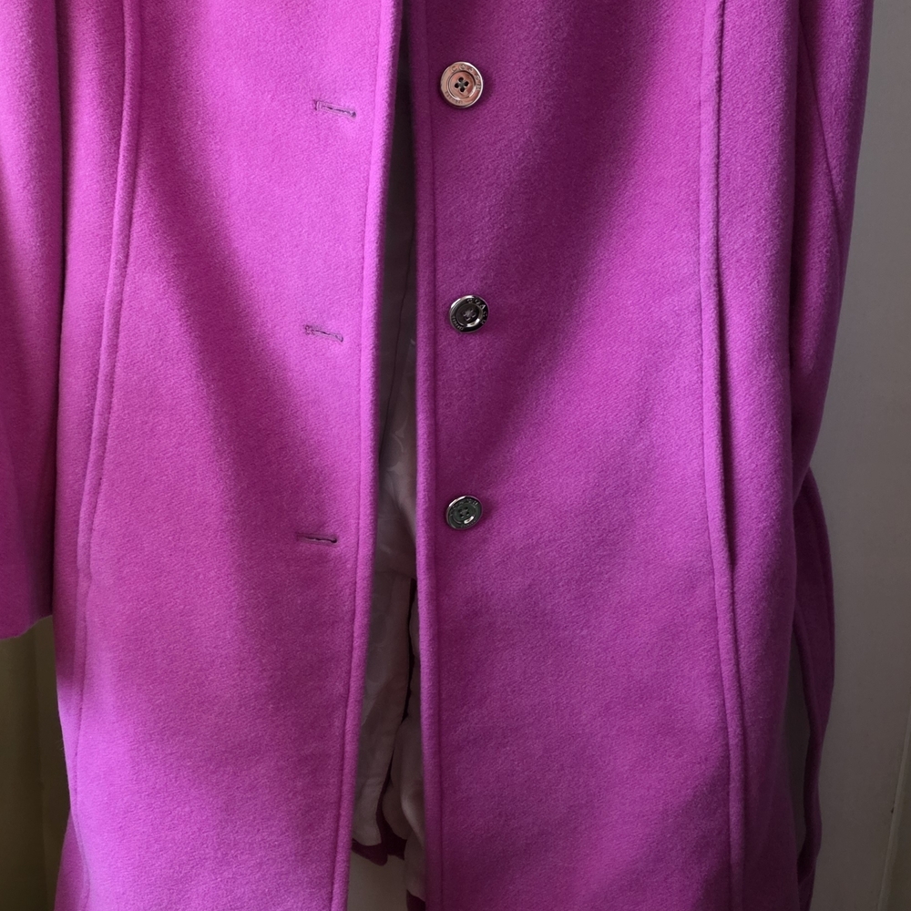 Coach Angora Wool Fuschia Coat Size L - Picture 7 of 13